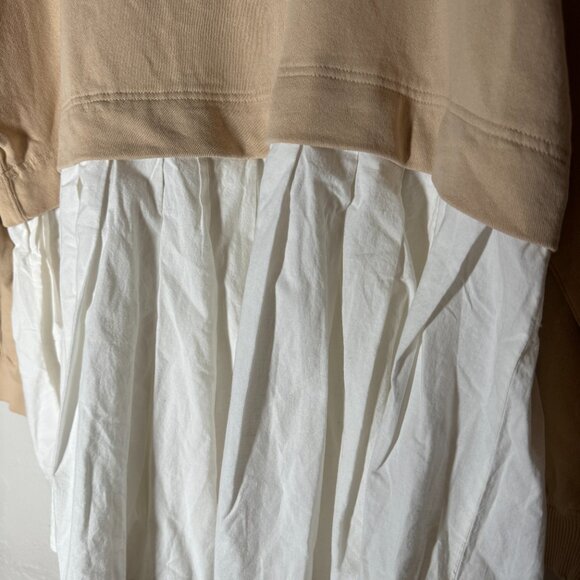 FREE PEOPLE Eleanor Slouchy Neutral Semolina Combo Sweatshirt Dress Size L NWT - Picture 6 of 9